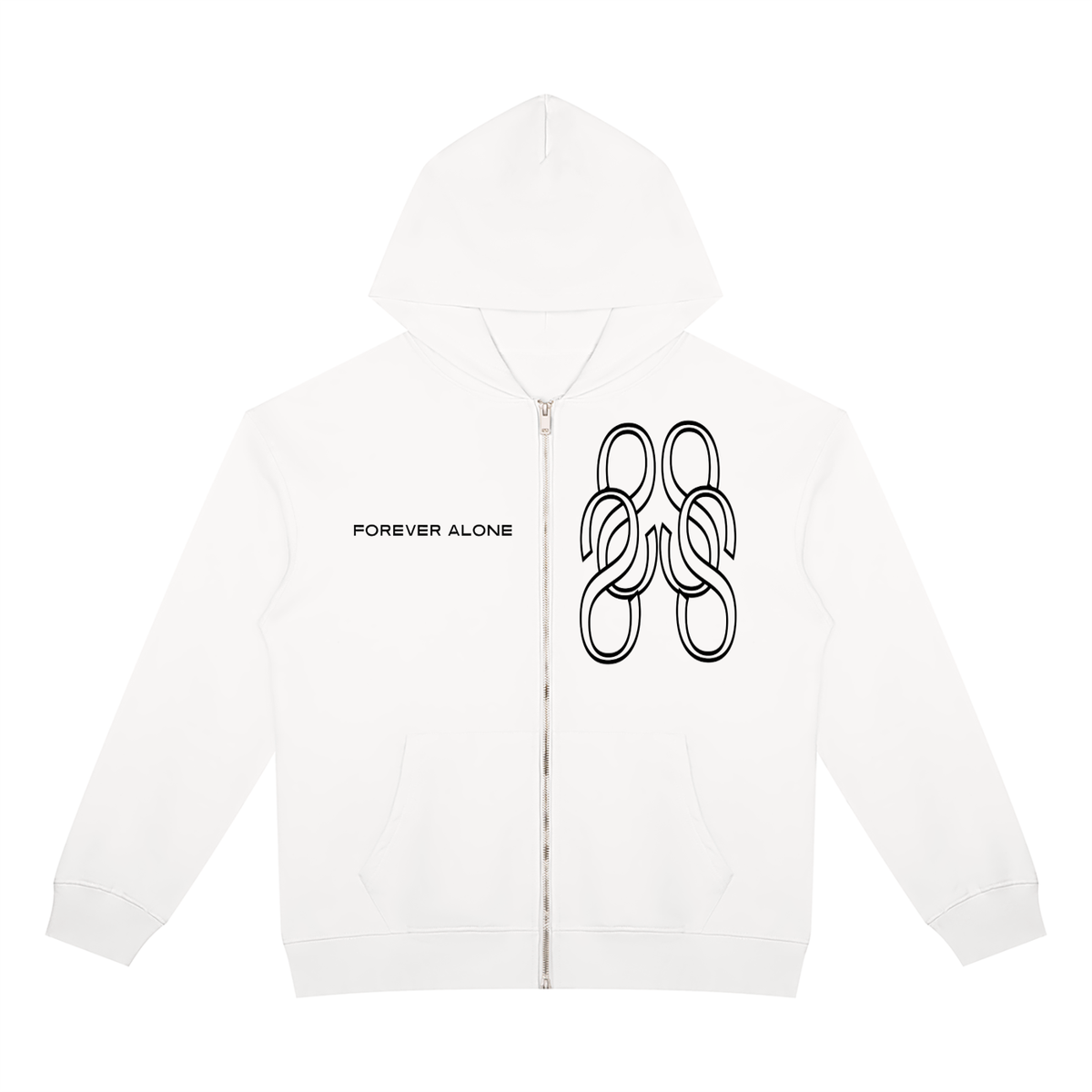 Forever Alone White Zip Up