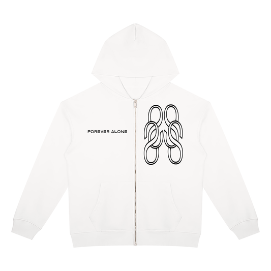 Forever Alone White Zip Up