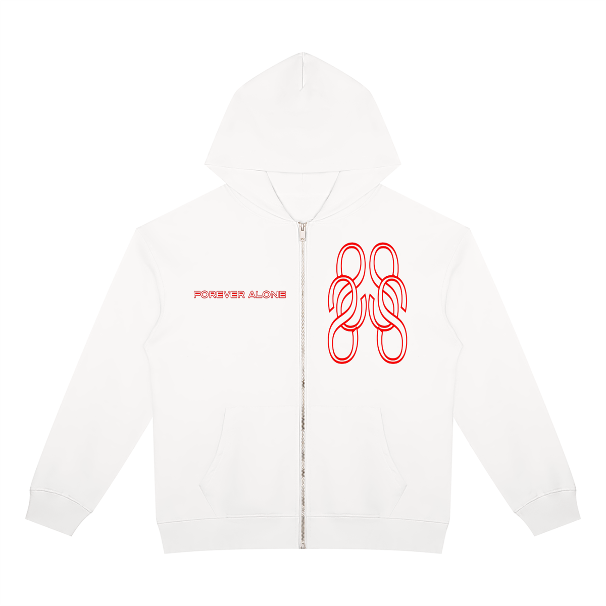 Forever Alone Red Zip Ups