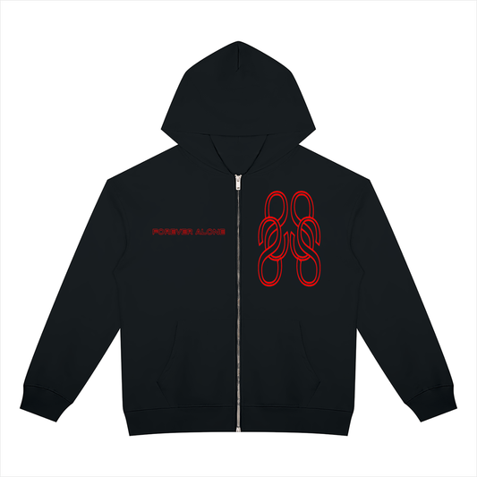 Forever Alone Red Zip Ups